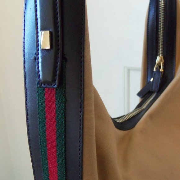 Gucci Sherry Line Shoulder Bag Canvas Leather - Picture 6 of 16